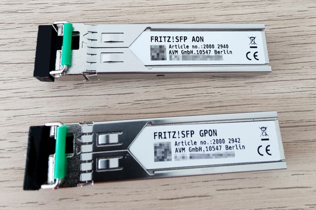 AON und GPON Modul eines FRITZ!Box Glasfaser-Routers