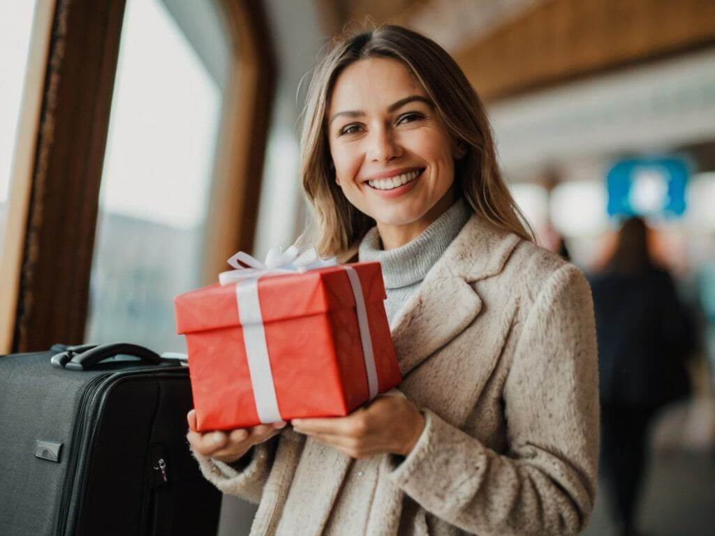 Frau mit Geschenk