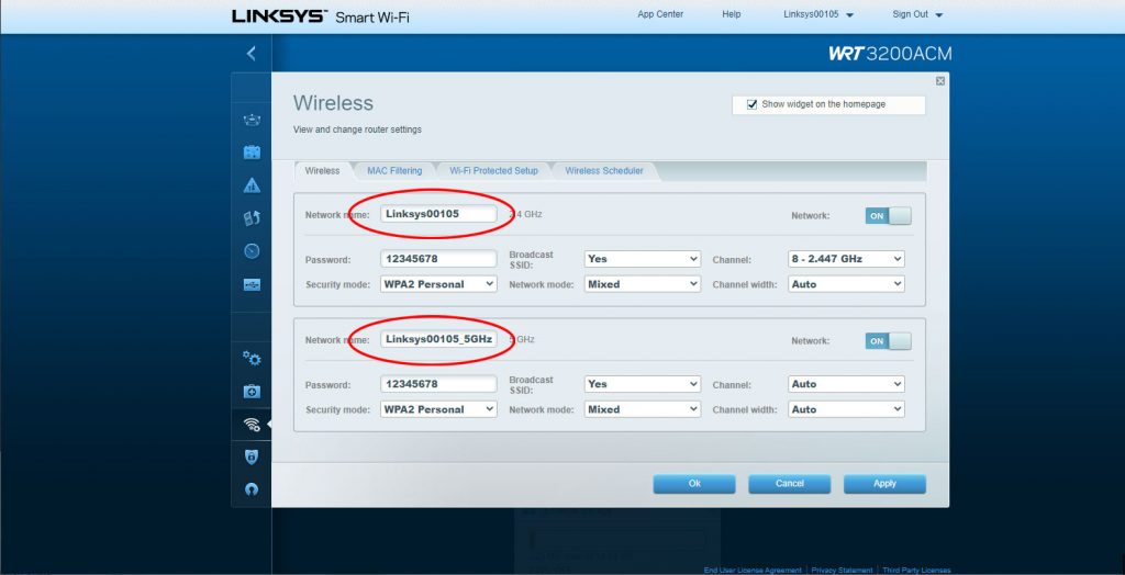 SSID (WLAN Name) bei Linksys-Routern ändern