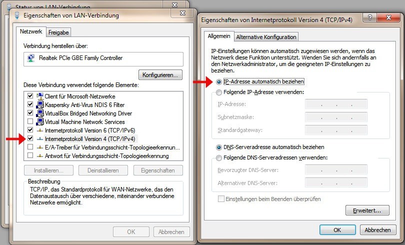 TCP/IP Einstellungen