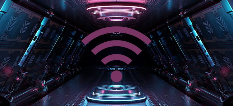 WLAN Symbol in Raumschiff