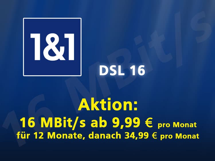 1und1 DSL 16 ab 9,99 Euro für 12 Monate