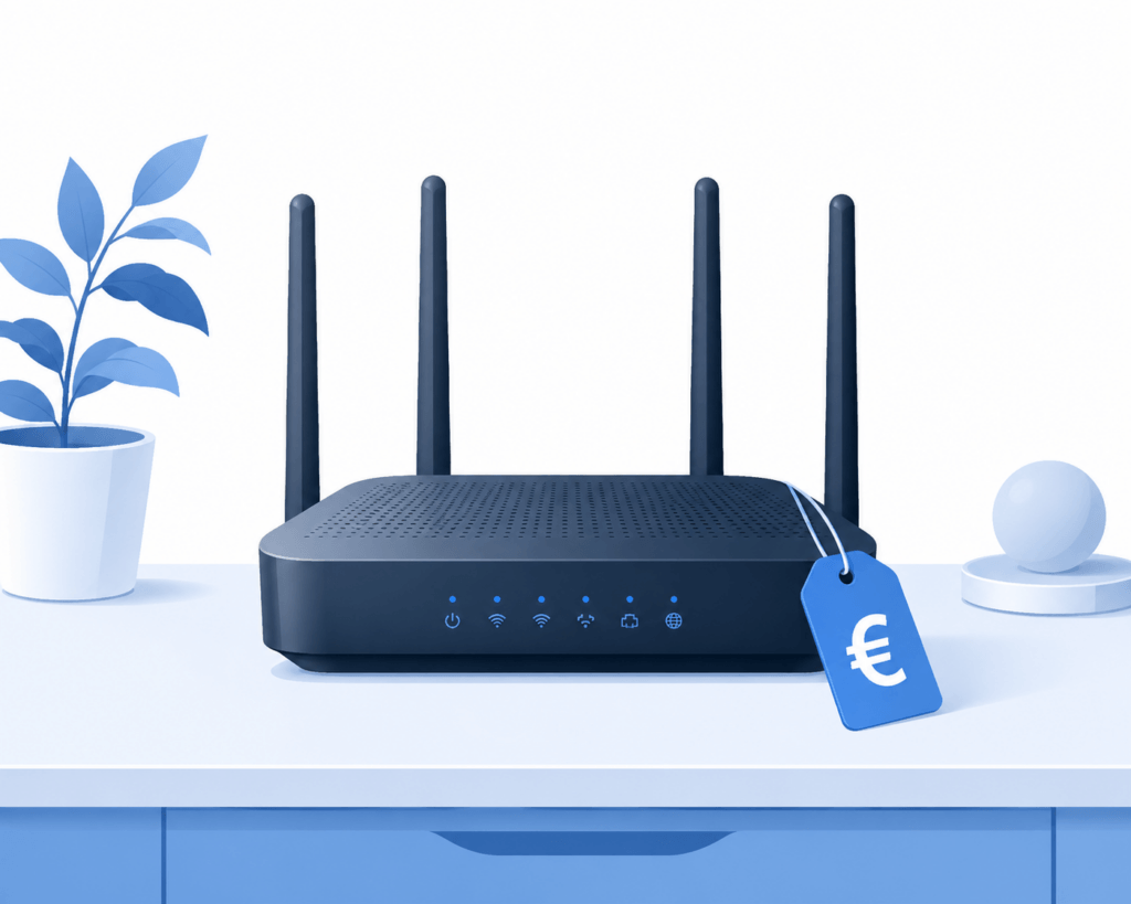 Router mit Preisschild