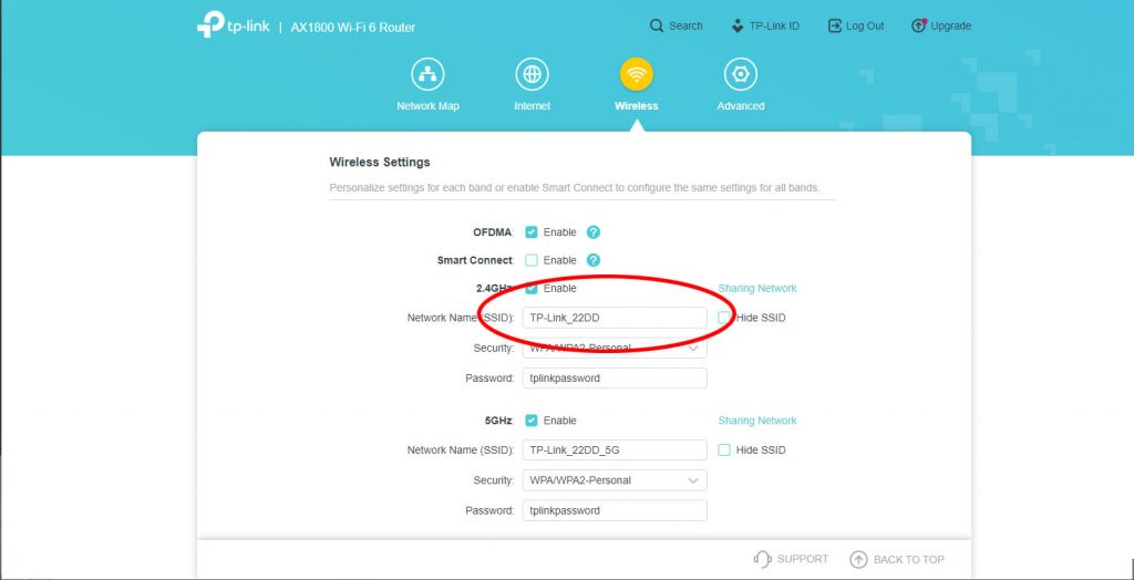 SSID (WLAN Name) bei TP-Link-Routern ändern