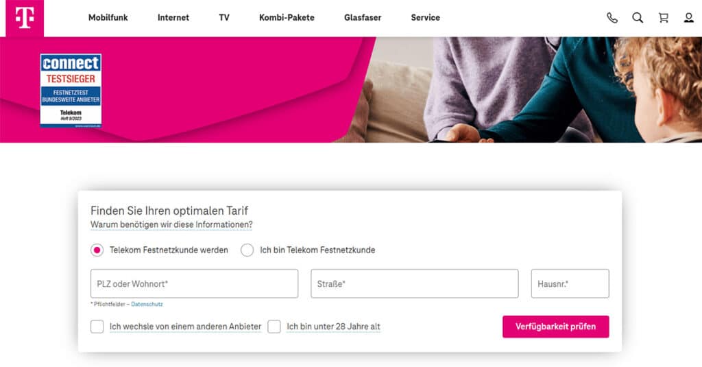 Telekom Verfügbarkeit Screenshot