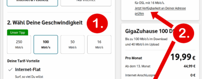 Vodafone Cashback: Schritt 1