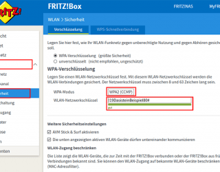 WLAN Passwort ändern